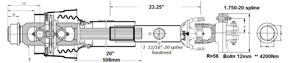 Pto Shaft For Supreme Feed Mixers